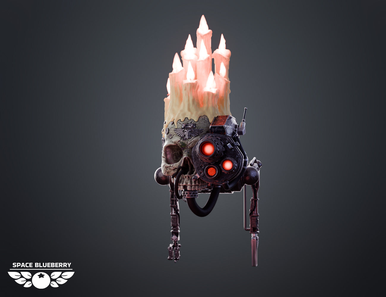 Servo Skull LED Candlelit Lantern
