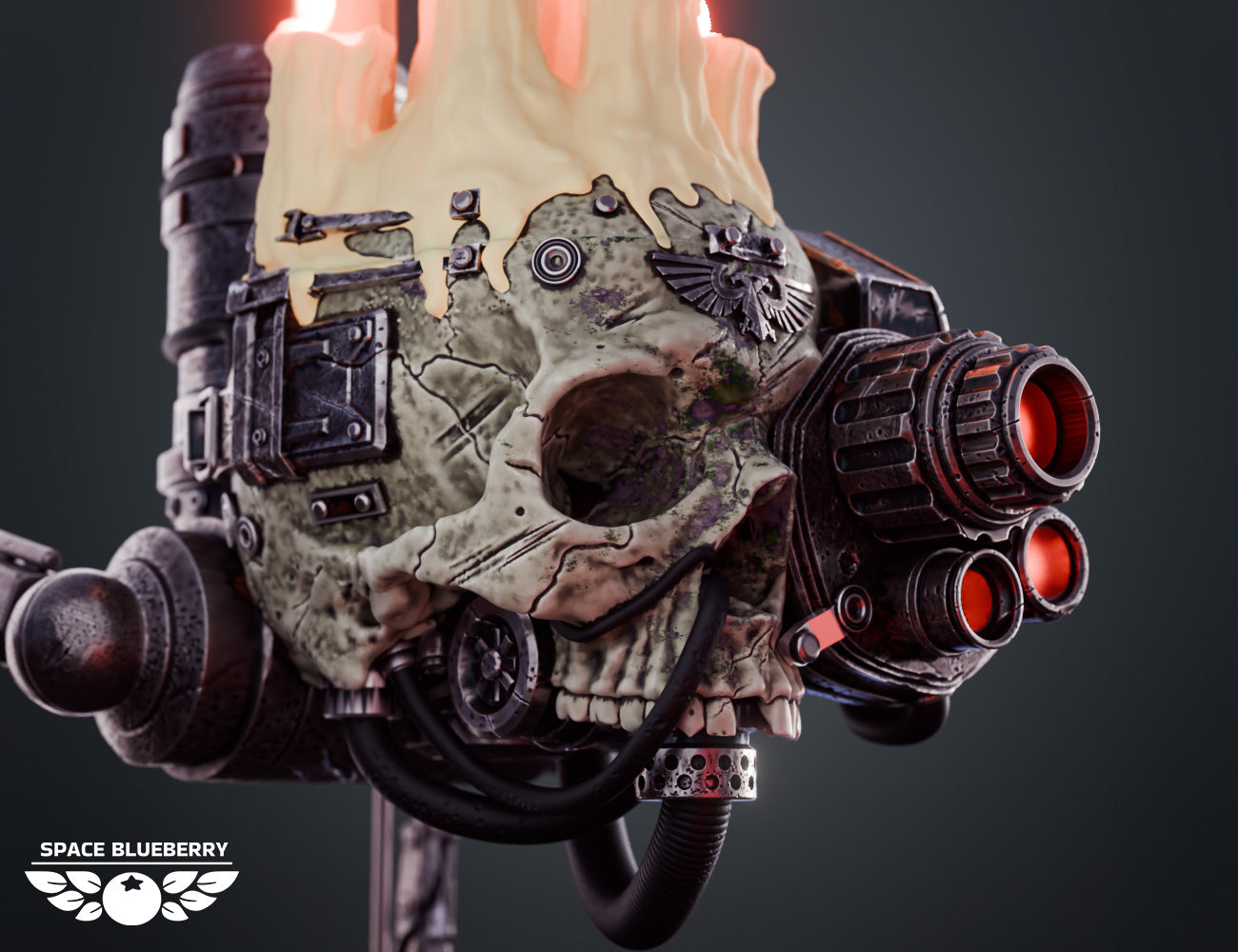 Servo Skull LED Candlelit Lantern
