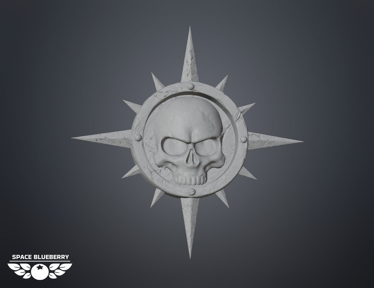 Space Blueberry Skull Badge