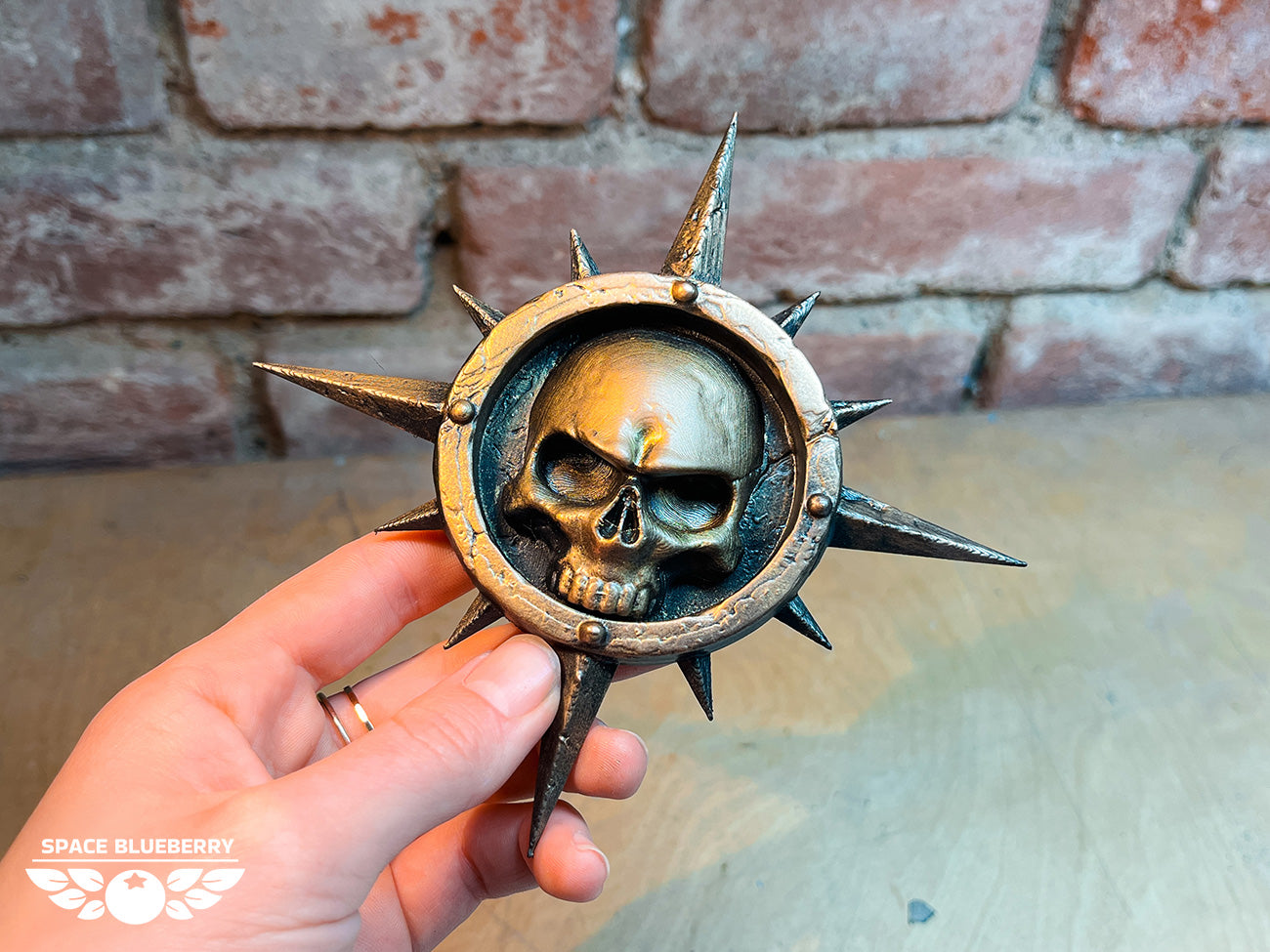 Space Blueberry Skull Badge