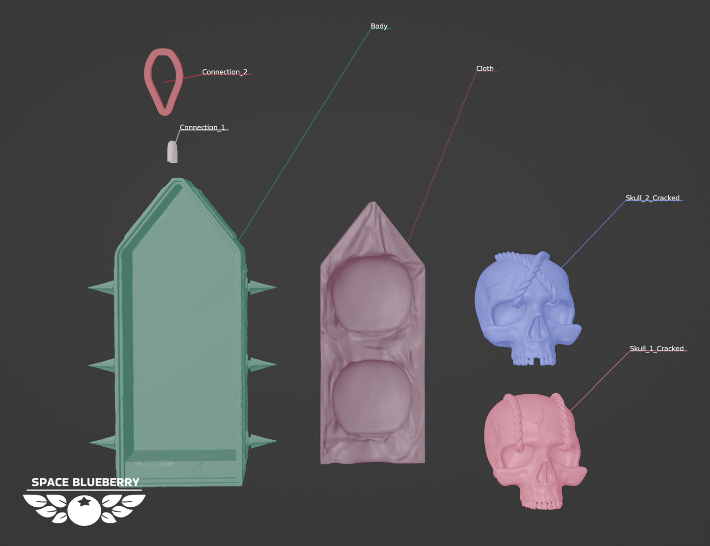 Space Blueberry Relic Skulls