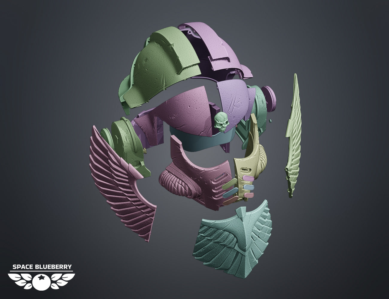 Space Blueberry Bulwark Relic Secundus Helmet